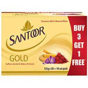 Santoor gold saffron,sandal&sakura ext soap 3x125gmget 1x125g