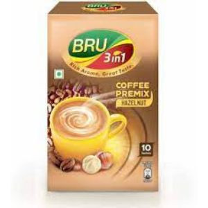 Bru 3in1 coffee premix hazelnut 140gm